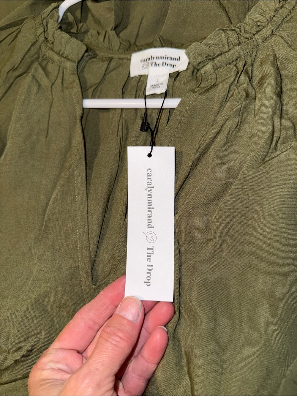 Tiered Midi Dress in Light Olive Green - Picture 4 of 4
